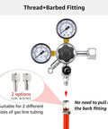 CGA-320 Keg Regulator With Quick Disconnect for Home Kegerators including thread fittings and dual pressure gauges