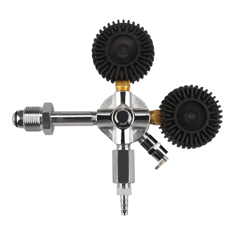 Chrome dual gauge nitrogen regulator for keg systems