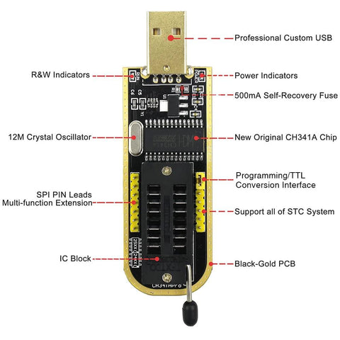 SOP8 SOIC8 In Circuit Test Clip For BIOS Programming With CH341A USB Programmer detailed view close-up