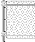 Two Pack Chain Link Fence Gate Brackets Universal Rolling Sliding Track Wall Mounts For Diameter From One And Five Eighths To Two And Seven Eighths Inch Track Pipe Post Galvanized Steel Coating Durable And Reliable Complete Gate Fitting Set installed on chain link fence
