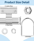 Two Pack Chain Link Fence Gate Brackets Universal Rolling Sliding Track Wall Mounts For Diameter From One And Five Eighths To Two And Seven Eighths Inch Track Pipe Post Galvanized Steel Coating Durable And Reliable Complete Gate Fitting Set with dimensions and components shown
