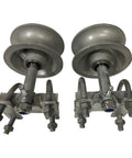 Pair Of Chain Link Sliding Gate Rollers For 1 And 5 Eighths Inch Pipe Track With Double U Bolt And Safety Catch, Machined Steel Wheel With Maintenance Free Bearings, Fits 1 And 7 Eighths Or 1 And 5 Eighths Inch Gate Frame, Rated Up To 1000 Lb