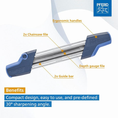 2 In 1 Chainsaw Sharpener And Depth Gauge For Three Eighths Low Profile Chains With A Five Thirty-Second Inch File, ergonomic handles