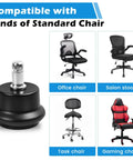 Chair Wheel Stoppers 5 Pack With Self Adhesive Felt Pads Converts Swivel Casters Into Fixed Non Rolling Casters for chairs.