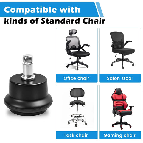 Chair Wheel Stoppers 5 Pack With Self Adhesive Felt Pads Converts Swivel Casters Into Fixed Non Rolling Casters for chairs.