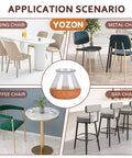 Chair Leg Floor Protectors For Hardwood Floors With Reinforced Cup Shaped Felt Pads And Silicone Caps 32 Pack Anti Scratch Noise Reduction For Angled Legs Fit Three Quarters To One And Three Sixteenths Inches shown on various chair types.
