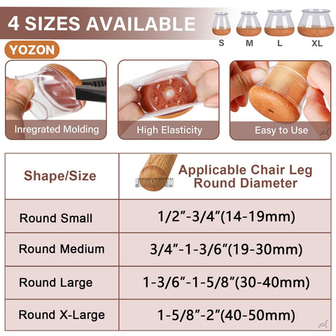 Chair Leg Floor Protectors For Hardwood Floors With Reinforced Cup Shaped Felt Pads And Silicone Caps 32 Pack for angled legs.
