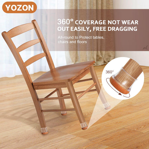 Chair Leg Floor Protectors For Hardwood Floors With Reinforced Cup Shaped Felt Pads And Silicone Caps 32 Pack on wooden chair