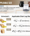 Applicable sizes for 40 Pack Chair Leg Floor Protectors Silicone Pads For Hardwood Floors Universal Fit For Round, Square, and Irregular Legs.