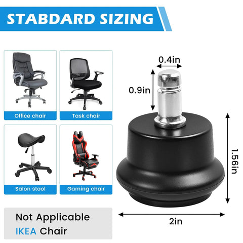 Chair Wheel Stoppers 5 Pack With Self Adhesive Felt Pads Converts Swivel Casters Into Fixed Non Rolling Casters for stability