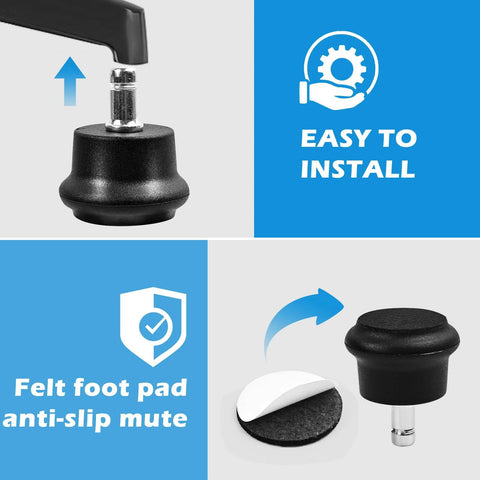 Chair Wheel Stoppers 5 Pack With Self Adhesive Felt Pads Converts Swivel Casters Into Fixed Non Rolling Casters