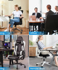 Collage of chairs in different settings showing Chair Wheel Stoppers 5 Pack With Self Adhesive Felt Pads Converts Swivel Casters