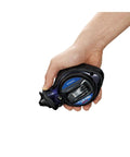 Hand holding Chalk Line Box with ultra-thin 0.5mm line and jam-free performance for precise carpentry and tile work