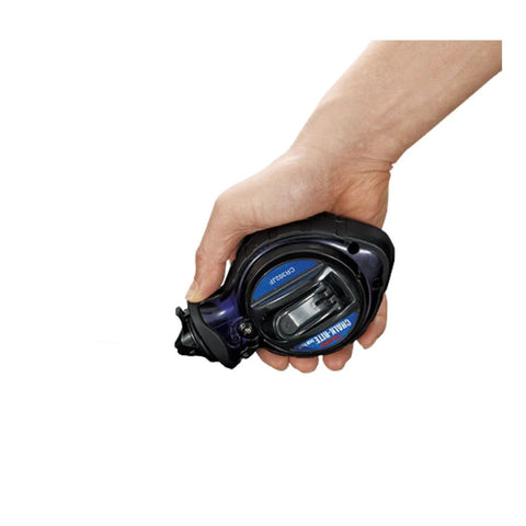 Hand holding Chalk Line Box with ultra-thin 0.5mm line and jam-free performance for precise carpentry and tile work