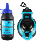 Chalk Line Reel And Blue Chalk Powder Combo Pack For Precision Layouts In Carpentry Masonry And Construction 100 Foot 8 Strand Line With 6 To 1 Gear Rewind Durable Compact Design Ideal For Clean Accurate Marking On All Surfaces.