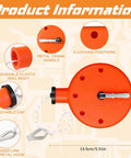Two Pack 100 Ft Chalk Line Tool Reels Set With Portable PP Case Bright Orange For Construction with metal crank and hook