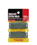Replacement 1.0 mm braided Chalk-Rite snap-line 100 ft package, with gray durable line for construction layout on surfaces.