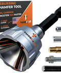 External Chamfer Deburring Tool With Tungsten Carbide Blade for metal and PVC threads with user guide and various applications