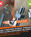 External Chamfer Deburring Tool with Tungsten Carbide Blade repairing screw threads on metal bolt