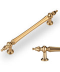 Champagne Bronze Cabinet Handles Set Of 10 With 5 Inch Hole Centers Brushed Champagne Gold for kitchen and bathroom drawers.