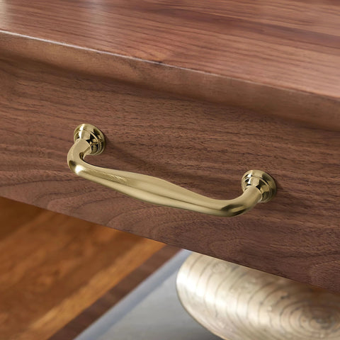 10 Pack 5 Inch Cabinet Handles In Champagne Bronze Finish Zinc Alloy Furniture Hardware Pulls For Kitchen Cabinets Bedroom Dresser Wardrobe 128mm Screw Spacing Durable Easy To Install shown on wooden drawer
