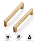 Champagne Bronze Cabinet Handles 5 Inch Center to Center Stainless Steel Square Kitchen Drawer Pulls for Dresser Cupboard Doors Set of 10 with Screwdriver Included Durable Stainless Steel With A Smooth Champagne Bronze Finish