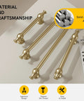 25 Pack Champagne Bronze Cabinet Handles Drawer Pulls With 5 Inch Hole Centers displayed on a table, solid zinc alloy material shown.