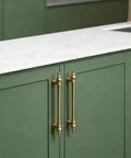 Champagne Bronze Cabinet Handles Set Of 10 With 5 Inch Hole Centers Brushed Champagne Gold Drawer Pulls on green kitchen cabinets