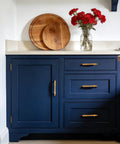Champagne Bronze Cabinet Handles Set Of 10 With 5 Inch Hole Centers Brushed Champagne Gold on navy kitchen cabinet drawers