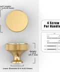 Diagram of Champagne Bronze Cabinet Knobs 10 Pack Size 1-1/5 Inch 30mm Classic Kitchen Drawer Pulls dimensions and screws included