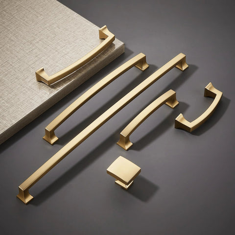 Champagne Bronze 10 Pack Cabinet Knobs Single Hole Drawer Pulls for Kitchen and Bedroom Cabinets displayed on a flat surface.