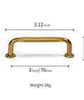 10 Pack Champagne Bronze Cabinet Pulls 3 Inch Center Hole Solid Zinc Alloy Dresser Handles Dark Gold Honey Bronze