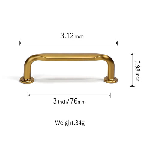 10 Pack Champagne Bronze Cabinet Pulls 3 Inch Center Hole Solid Zinc Alloy Dresser Handles Dark Gold Honey Bronze