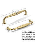 Measured dimensions of 10 Pack 5 Inch Center Hole Champagne Bronze Cabinet Pulls Solid Heavy Duty Traditional Handles For Bathroom Dressers Drawers And Cabinets Durable Metal Hardware For Home Office Renovations And Modern Kitchens