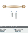 10 Pack 5 Inch Center Hole Champagne Bronze And Honey Bronze Cabinet Pulls with screws shown
