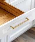 Drawer with 10 Pack Champagne Bronze Cabinet Pulls 5 Inch 128mm Modern Drawer Handles installed