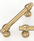 Champagne Bronze Cabinet Pulls 3 Inch Center To Center 76mm Pack Of 10 Honey Bronze Kitchen handles shown close-up