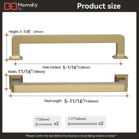 Champagne Bronze Cabinet Pulls 10 Pack 5 1 16 Inch Solid Zinc Alloy Modern Square Drawer Handles dimensions and screws
