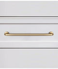Set Of 6 5 Inch Center To Center SleekTouch Champagne Bronze Cabinet Pulls on white cabinet drawer