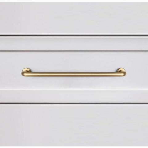 Set Of 6 5 Inch Center To Center SleekTouch Champagne Bronze Cabinet Pulls on white cabinet drawer