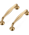 Pair of 20 Pack 3-3/4 Inch Champagne Bronze Kitchen Cabinet Handles, Solid Zinc Alloy Cabinet Pulls, shown side by side.