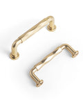 Champagne Bronze Cabinet Pulls 3 Inch Twisted Wave Design Set of 6 Zinc Alloy Drawer Handles for Modern Furniture