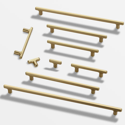 Champagne Bronze Modern Cabinet Pulls 3 Pack 6.5 Inch Total Length 5 Inch Center Bar Pulls Durable Zinc Alloy Handles Assorted Sizes