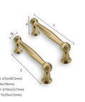 Solid Zinc Alloy Heavy Duty Cabinet Pulls 10 Pack 3 Inch Center Hole Champagne Bronze with dimensions for kitchen cabinets and vanities.