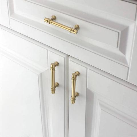 Champagne Bronze Cabinet Pulls 10 Pack 3 Inch Hole Center Zinc Alloy Handles for Kitchen Cabinets Closets Bathrooms Drawers