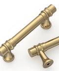 Champagne Bronze Cabinet Pulls 10 Pack 3 Inch Hole Center Zinc Alloy Handles displayed on white background.