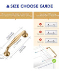 Size guide for 20 Pack 3-3/4 Inch Champagne Bronze Kitchen Cabinet Handles, showing measurements and installation instructions.