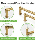 10 Pack Champagne Bronze Cabinet Pulls 5 Inch 128mm Modern Drawer Handles for Kitchen with durable solid zinc alloy