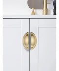 Installed 10 Pack 3 Inch Champagne Bronze Cup Drawer Pulls For Cabinets And Furniture Durable Solid Metal Kitchen Hardware