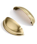 Front view of 10 Pack 3 Inch Champagne Bronze Cup Drawer Pulls For Cabinets And Furniture Durable Solid Metal Kitchen Hardware Cabinet Handles